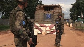 EU force in CAfrica starts operation at Bangui airport [upl. by Hartnett]