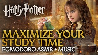 3h STUDY SESSION WIZARDING RADIO  ASMR 🏰📻 Harry Potter Pomodoro Timer Hogwarts ASMR Sounds [upl. by Gavrilla]