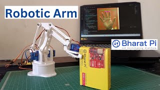 How To control Robotic Arm using hand gestures  Bharat Pi Node Wifi Board [upl. by Dunn]