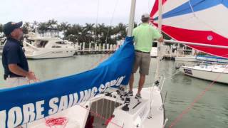 Offshore Sailing School  How to Jibe a Symmetric Spinnaker [upl. by Yssej]