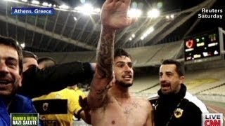 Soccer player gives Nazi salute on field [upl. by Bullis]