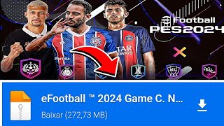 NOVO EFOOTBALL PES PPSSPP 2024 LITE 100 ATUALIZADO BRASILEIRÃO EUROPEUNOVAS TRANSFERÊNCIAS [upl. by Tyra387]