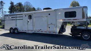 2018 Adam 2 Horse Trailer with Custom Stock Combo 11 Full LQ Outside Full Kitchen 🐎🐎 [upl. by Ponton532]