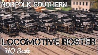 HO Scale Locomotive Roster  Modern Norfolk Southern Layout [upl. by Elizabeth]