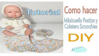 Como hacer un Cuello Postizo  Cuellos  Máxi cuello Coleteros  Scrunchies Tutorial DIY [upl. by Esinwahs]