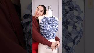 Part two of making a patchwork denim top sewing patchwork zerowaste fashiondesign [upl. by Viviana]