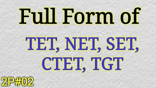 Full form of TET NET SET CTET TGT in Education  Gk Quiz in Hindi  Mahipal Rajput [upl. by Olivero269]