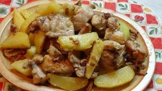 Coniglio al forno con patate carciofi e olive [upl. by Xyla]