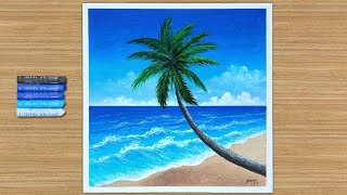 Oil Pastel Drawing for Beginners Step by Step  Ocean Scenery Drawing  Seascape [upl. by Cychosz159]