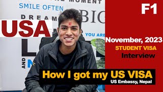 USA Visa Interview Experience  US Student Visa F1  in Nepal US Study Visa Application form Nepal [upl. by Llerrehs]