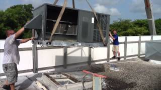 HVAC Crane Safety Preparing to Remove AC Units from Rooftop [upl. by Amiel504]