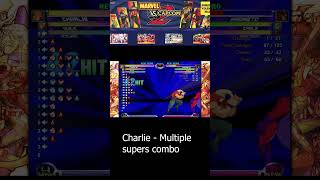 MVC2 Marvel vs Capcom 2 Charlie Multiple Supers Combo [upl. by Akinhoj]