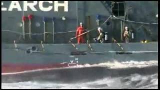 Japanese whalers shoot themselves in the face with pepper spray [upl. by Annairam]