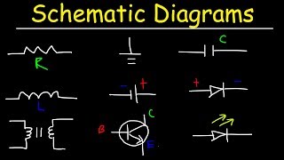 Schematic Diagrams amp Symbols Electrical Circuits  Resistors Capacitors Inductors Diodes amp LEDs [upl. by Ignaz904]