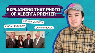 Alberta premier in photo with Tucker Carlson Jordan Peterson and Conrad Black  Xtra Magazine [upl. by Gastineau]