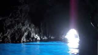 Blue Grotto  Grotta Azzurra in Capri with singing boatman [upl. by Poirer70]