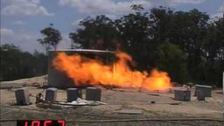 Pioneer Water Tank in Simulated Bushfire Test [upl. by Talich]