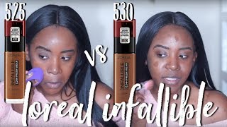 NEW LOREAL INFALLIBLE 24 HR FRESH WEAR FOUNDATION shades 525 vs 530 [upl. by Nnylacissej]