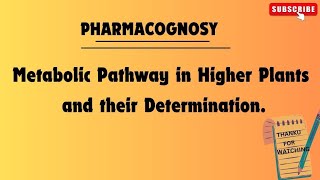 Basic metabolic pathway in higher plants PCognosyII 5th sem unit1 [upl. by Lyndel27]