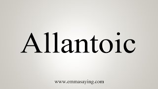 How To Say Allantoic [upl. by Enilesor312]