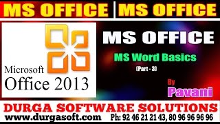 MS office Tutorial  Ms Word Basics Part 6 by Pavani [upl. by Natloz949]