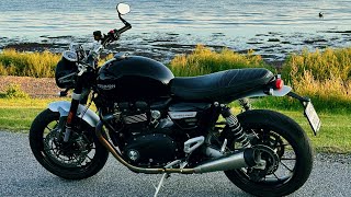 Triumph Speed Twin 1200 Evening Sunset Ride [upl. by Sergius821]