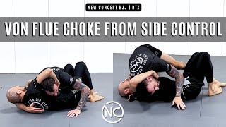 New Concept BJJ  Von Flue Choke From Side Control  NoGi Coach Caleb Flippin [upl. by Maller917]