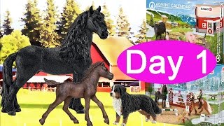 Schleich Advent Calendar Farm Animals Horse Show and Horses Day 1 [upl. by Imray311]