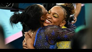 Olimpíadas  Rivalidade e Respeito Simone Biles e Rebeca Andrade Brilham em Paris 2024 [upl. by Taryne]