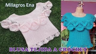 Blusa Tejida a Crochet para Verano parte 2 de 2 paso a paso en video tutorial [upl. by Ibmat715]