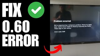 Fix Amazon Prime video Error code 060 Problem occurred Were experiencing a temporary problem PS4 [upl. by Ididn]