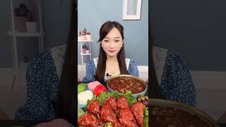 먹방 먹는 소리 Spicy Noodles Chicken Dessert asmr mukbang food eating [upl. by Fenelia]