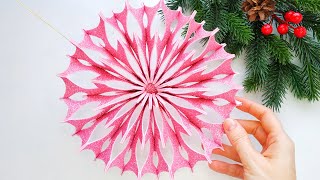 Christmas Decorations 🎄 DIY Foam Snowflake 🎄 Christmas craft idea [upl. by Ahcsat]