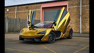 McLaren 540c Chrome Gold Wrap London [upl. by Silohcin]