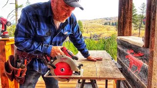 Reclaimed Wood amp Live Edge in an Outdoor Kitchen Off Grid Build 16 [upl. by So]