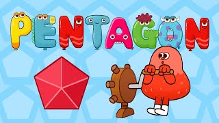 SHAPE SONG 3  Pentagon Hexagon Heptagon  Shapes Education Nursery rhymes for kindergarten [upl. by Kenzie354]