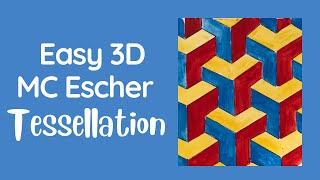 Easy MC Escher Tessellation Drawing in 3D [upl. by Etteloc]