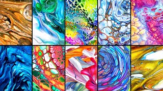 TOP 10 BEST Acrylic Pouring Techniques Abstract Fluid Art Compilation [upl. by Humfrey]