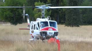 calfire huey 102 spooling up and take off from scotts fire [upl. by Soisanahta672]