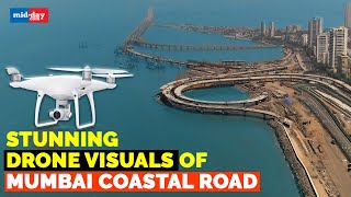 Mumbai Coastal Road Watch The Breathtaking Drone Visuals Of Newly Inaugurated Mumbai Coastal Road [upl. by Yelreveb]