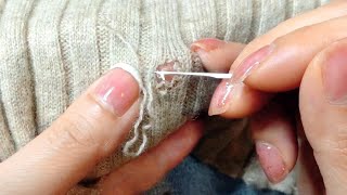 How to Repair Small Holes in Cashmere Sweaters [upl. by Samara]