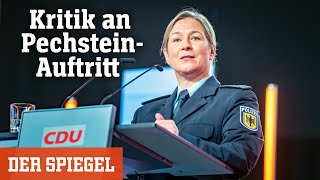 Claudia Pechstein bei der CDU Kritik an Rede über Asylpolitik und Abschiebungen  DER SPIEGEL [upl. by Yeneffit]