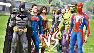 HOMEM ARANHA HULK BATMAN e SUPERMAN Desafio de Heróis  Marvel vs DC  GTA V  IR GAMES [upl. by Hillell]