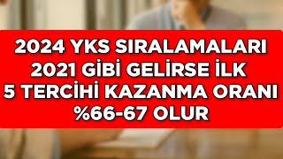 2024 YKS SIRALAMALARI 2021e YAKIN GELİRSE İLK 5 TERCİHİ KAZANMA ORANI 6667 OLUR [upl. by Cooley]