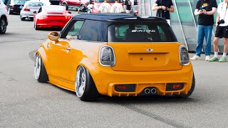 CRAZY Tuner Cars arriving a Carshow  ULTRACE 2023 [upl. by Banebrudge]