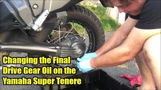 Changing the Final Drive Oil on the Yamaha Super Tenere [upl. by Boland403]