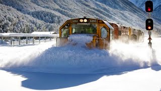 Most Awesome Trains Moving Through Snow Compilation [upl. by Dnaleel]