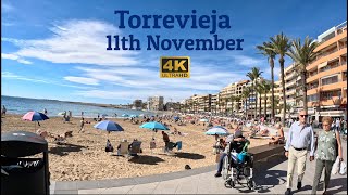 4K Torrevieja Costa Blanca Spain • Saturday Midday Promenade Walking Tour • November 2023 🇪🇸 [upl. by Brost]