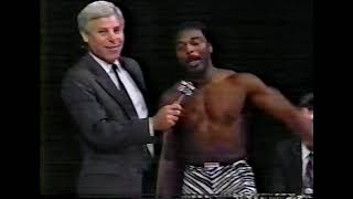 USWA TV 8171991 Brickhouse Brown is MC Slammer Plus HumongousFreezer ThompsonDr Tom Prichard [upl. by Petula]