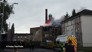 Fire rips through residential house as firefighters tackle the blaze in Lang Street Paisley [upl. by Dav]